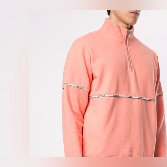 Supreme Logo Piping Quarter Zip Sweatshirt - Picture 9 of 14